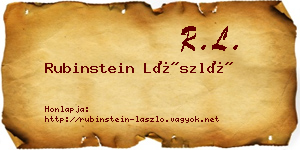 Rubinstein László névjegykártya